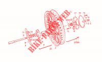 Rear wheel, spokes for MOTO GUZZI T3 e Derivati Calif./T4/Pol./CC/PA 1982